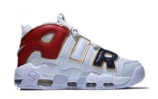 Nike Air More Uptempo Blanc Rouge Marine
