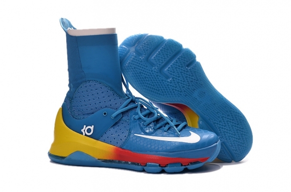 Nike KD VIII 8 Elite "Powder Bleue" Bleu Jaune Orange