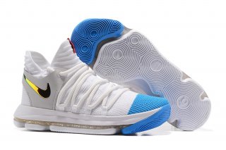 Nike KD X 10 Blanc Bleu Or
