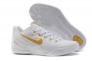 Nike Kobe IX 9 Low Em Blanc Or