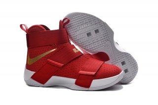 Nike Lebron Soldier X 10 Rouge Blanc Or