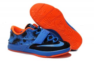 Nike KD 7 Noir Bleu Orange Enfant