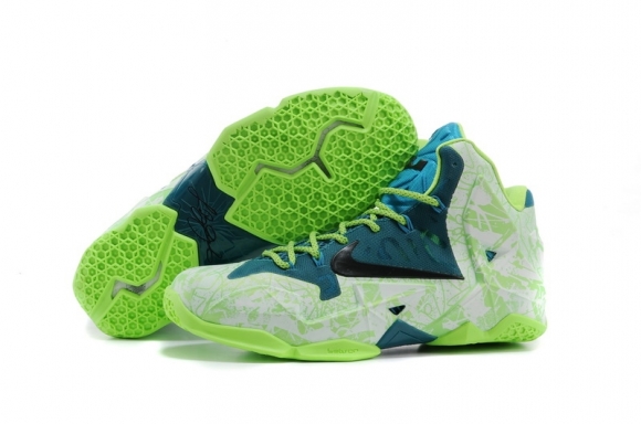 Nike Lebron 11 Blanc Vert