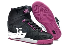 Nike Air Revolution Sky High Wedge Sneakers Noir Pourpre (599410-001)