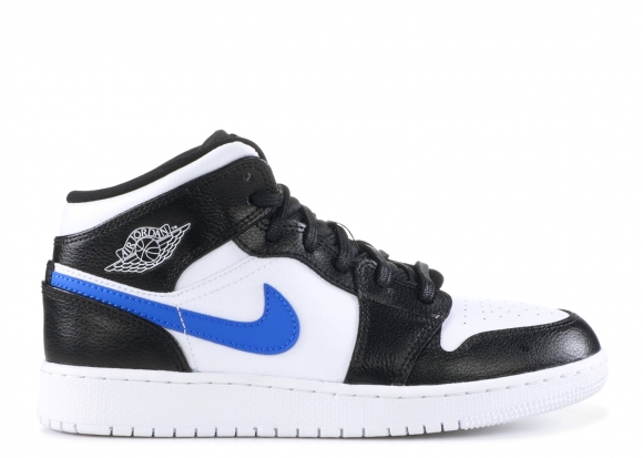 Air Jordan 1 Mid Bg (Gs) Noir Blanc Bleu (554725-052)