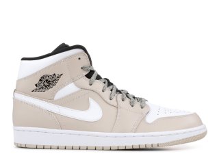 Air Jordan 1 Mid "Desert Sand" Blanc Noir (554724-047)