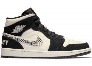 Air Jordan 1 Mid "Equality" (2019) Noir Blanc Gris (852542-010)