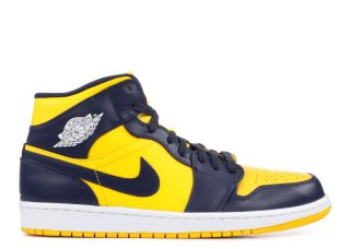 Air Jordan 1 Mid "Michigan" Marine Jaune (554724-707)