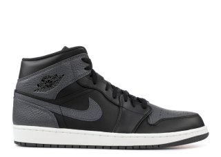 Air Jordan 1 Mid Noir Gris Blanc (554724-041)