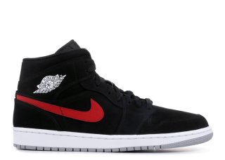 Air Jordan 1 Mid Noir Rouge (554724-065)