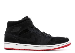 Air Jordan 1 Mid Nouveau Noir Rouge (629151-001)