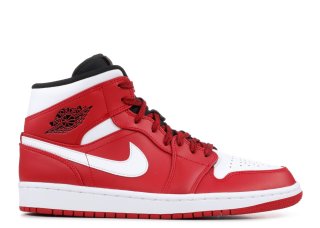 Air Jordan 1 Mid Rouge Blanc Noir (554724-605)