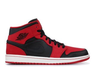 Air Jordan 1 Mid Rouge Noir Rouge (554724-005)