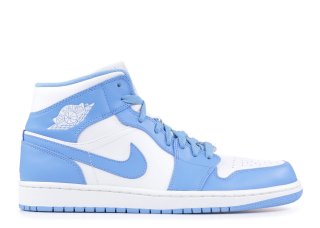 Air Jordan 1 Mid "Unc" Bleu Blanc (554724-106)