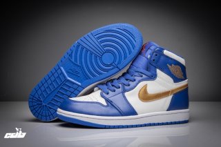 Air Jordan 1 Retro High Bleu Métallique Or