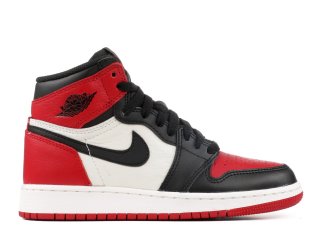 Air Jordan 1 Retro High Og Bg (Gs) "Bred Toe" Blanc Noir Rouge (575441-610)