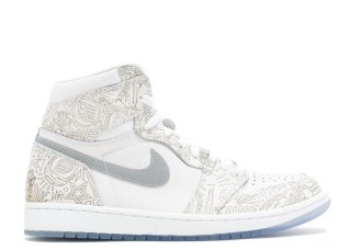 Air Jordan 1 Retro High Og Laser "Laser" Blanc Métallique Argent (705289-100)