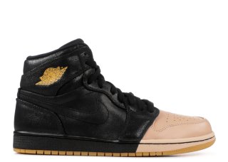 Air Jordan 1 Retro High Prem "Dipped Toe" Noir Métallique (ah7389-007)