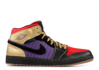 Air Jordan 1 Retro Leroy "Leroy Smith" Noir Pourpre Or (386186-071)