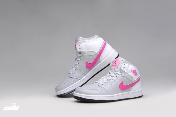 Air Jordan 1 Retro Mid Gris Rose Noir