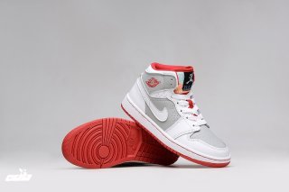 Air Jordan 1 Retro Mid "Hare" Blanc Gris