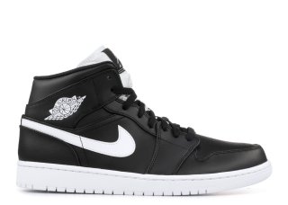 Air Jordan 1 Retro Mid Noir Blanc (554724-038)