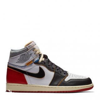 Air Jordan 1 Union Los Angeles "Black Toe" Blanc Rouge Gris (bv1300-106)