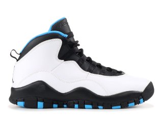 Air Jordan 10 Retro (Gs) "Powder Bleue" Blanc Noir Bleu (310806-106)