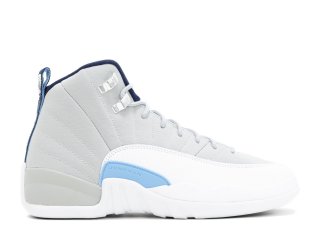 Air Jordan 12 Retro Bg (Gs) "Unc" Gris Blanc Bleu (153265-007)