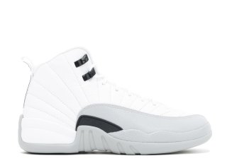 Air Jordan 12 Retro Gg (Gs) "Barons" Blanc Gris (510815-108)