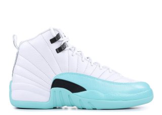 Air Jordan 12 Retro Gg (Gs) "Light Aqua" Blanc Bleu (510815-100)