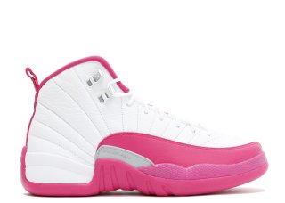 Air Jordan 12 Retro Gg (Gs) "Valentine'S Day" Blanc Rose (510815-109)