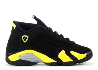 Air Jordan 14 Retro Bg (Gs) "Thunder" Noir Jaune (487524-070)