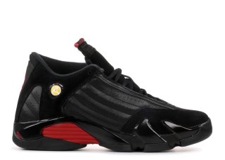 Air Jordan 14 Retro (Bg) Last Shot "2018 Release" Noir Rouge (487524-003)