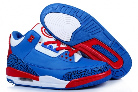 Air Jordan 3 III Retro "Captain America" Bleu Rouge