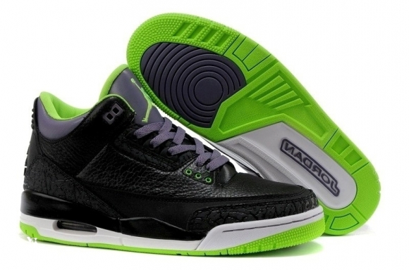 Air Jordan 3 "Joker" Noir Vert Pourpre