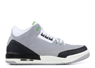 Air Jordan 3 Retro (Gs) "Chlorophyll" Gris Vert (398614-006)