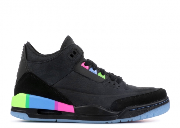 Air Jordan 3 Retro Se Q54 (Gs) "Quai54" Noir Vert (at9194-001)