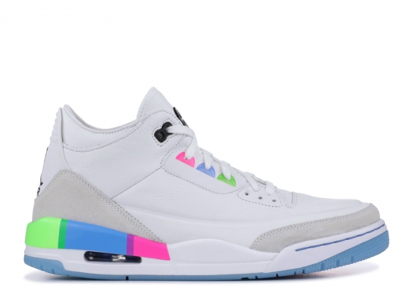 Air Jordan 3 Retro Se "Quai 54 Friends And Family" Blanc Vert Rose Bleu (at9195-100)