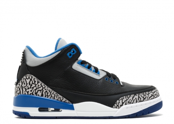 Air Jordan 3 Retro "Sport Bleue" Noir Gris Bleu (136064-007)