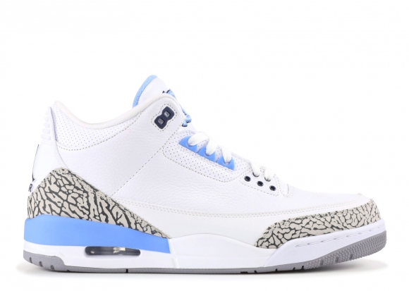 Air Jordan 3 Retro "Unc" Blanc Bleu Gris (mnjdls850ln3)