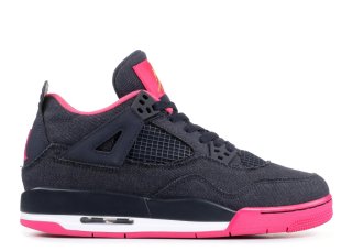 Air Jordan 4 Retro Gg (Gs) "Denim" Noir Rose (487724-408)