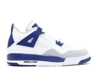 Air Jordan 4 Retro Gg (Gs) "Knicks" Blanc Bleu (487724-132)