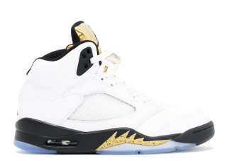 Air Jordan 5 Retro "Olympic Gold" Blanc Or (136027-133)