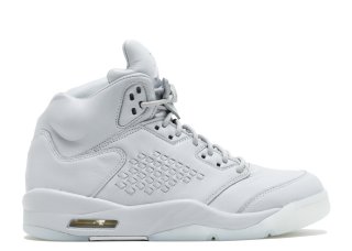 Air Jordan 5 Retro Prem "Pure Platinum" Blanc (881432-003)