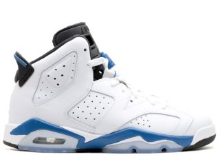 Air Jordan 6 Retro Bg (Gs) "Sport Bleue" Blanc Bleu (384665-107)