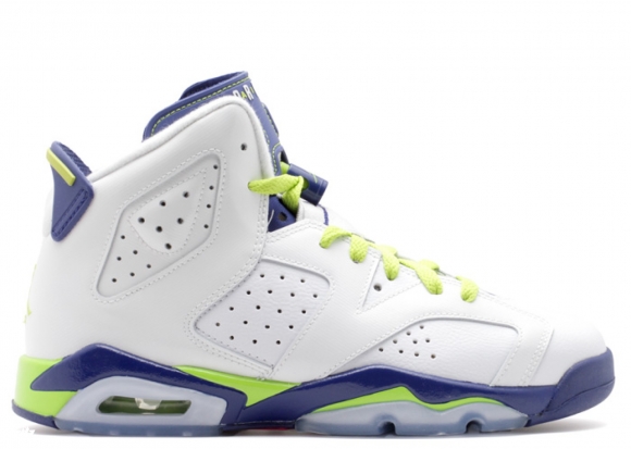 Air Jordan 6 Retro Gg (Gs) "Fierce Green" Blanc Vert Bleu (543390-108)