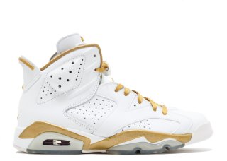 Air Jordan 6 Retro "Golden Moments Package" Blanc Or (384664-135)