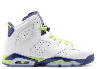 Air Jordan 6 Retro (Gs) "Fierce Green" Blanc Vert Bleu (543390-108)