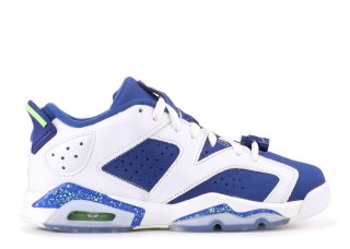 Air Jordan 6 Retro Low Bg (Gs) "Seahawks" Blanc Bleu (768881-106)